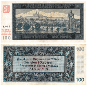 100 Korun, 1940, Protektorát, S. 01 B